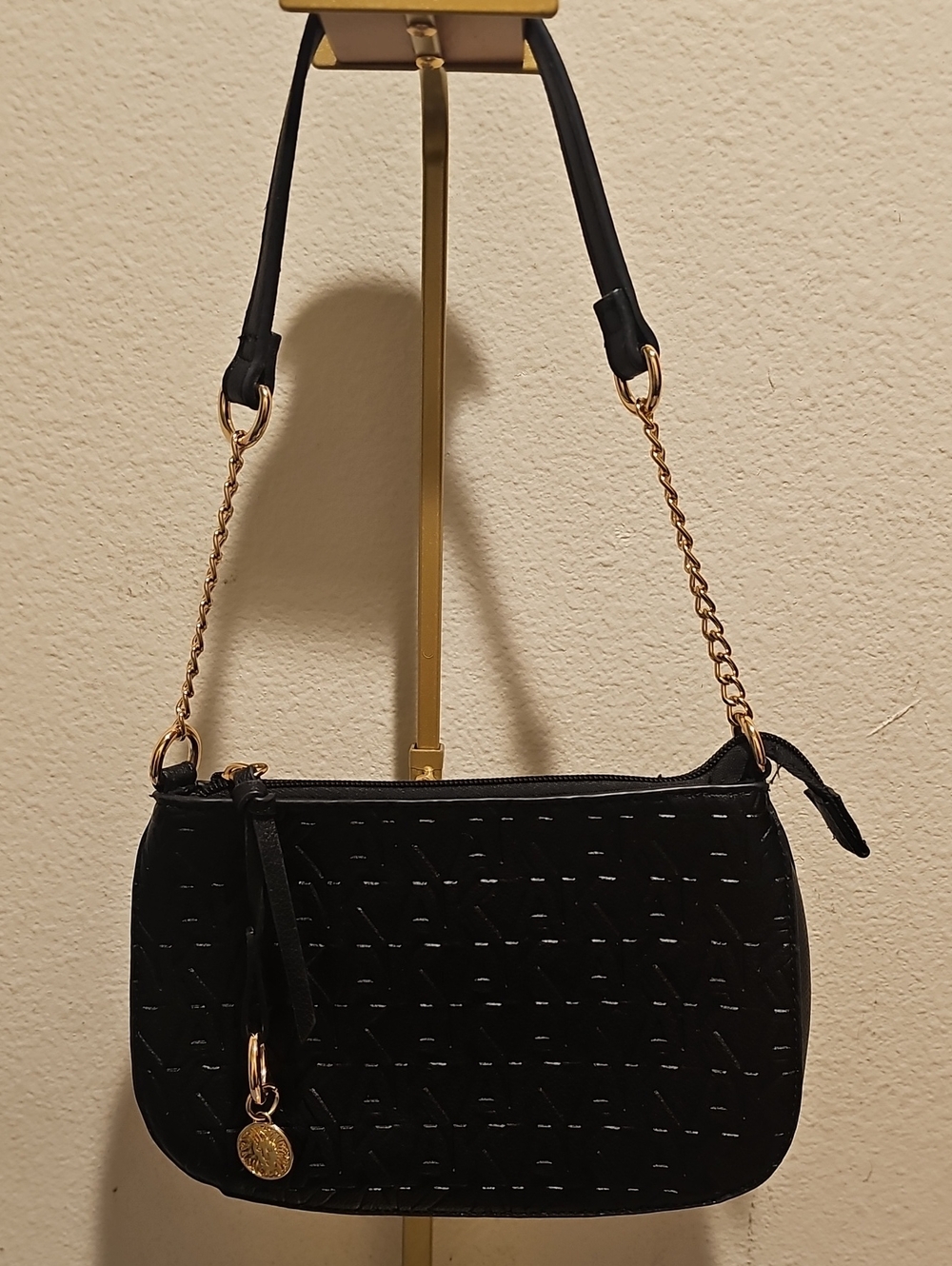 Anne Klien Embossed Chain Mini Shoulder Bag